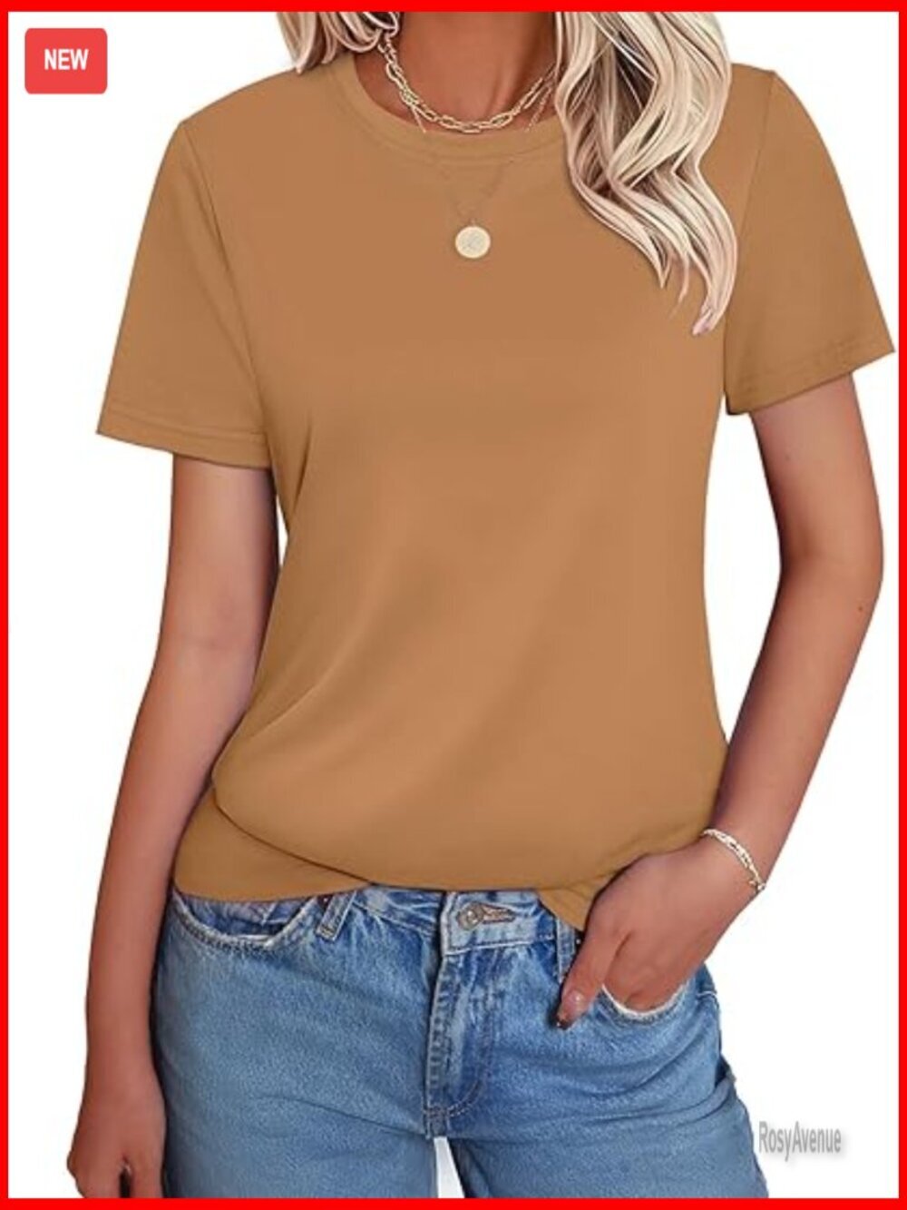 Short Sleeve Cotton Crewneck Basic Tee Tshirt Casual Summer Top
